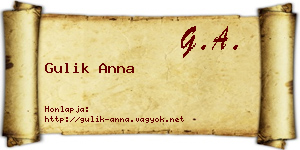 Gulik Anna névjegykártya